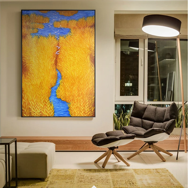 Modern HD Big Golden Reed Brook Canvas Painting Nordic Posters And Prints Home Decor Yellow Art Wall Pictures For Living Room
Modern HD Big Golden Reed Brook Canvas Painting Nordic Posters And Prints Home Decor Yellow Art Wall Pictures For Living Room