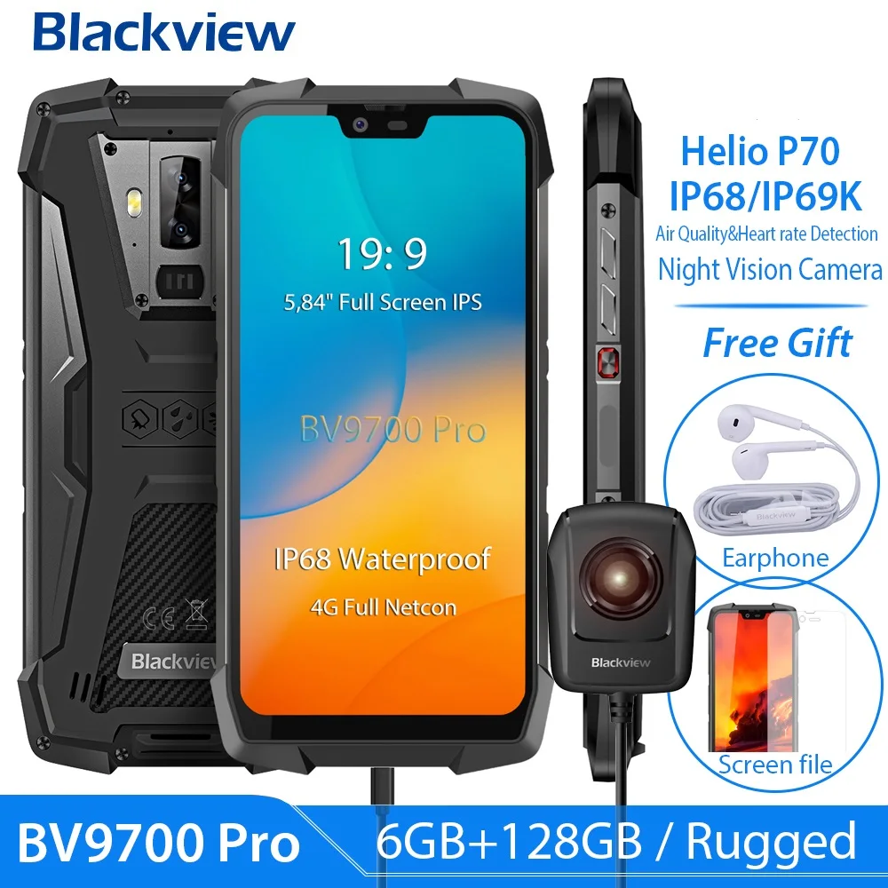 Blackview BV9700 Pro IP68 Rugged Smartphone 6GB+128GB 5.84" Octa core 16MP+16MP+8MP Dual 4G Mobile Phone NFC Wireless Charge
Blackview BV9700 Pro IP68 Rugged Smartphone 6GB+128GB 5.84" Octa core 16MP+16MP+8MP Dual 4G Mobile Phone NFC Wireless Charge