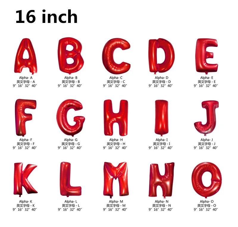 16inch Red Alphabet Letter Balloons Foil Balloon Birthday New Year Wedding Anniversary Party Decoration Custom DIY Name balloon
16inch Red Alphabet Letter Balloons Foil Balloon Birthday New Year Wedding Anniversary Party Decoration Custom DIY Name balloon