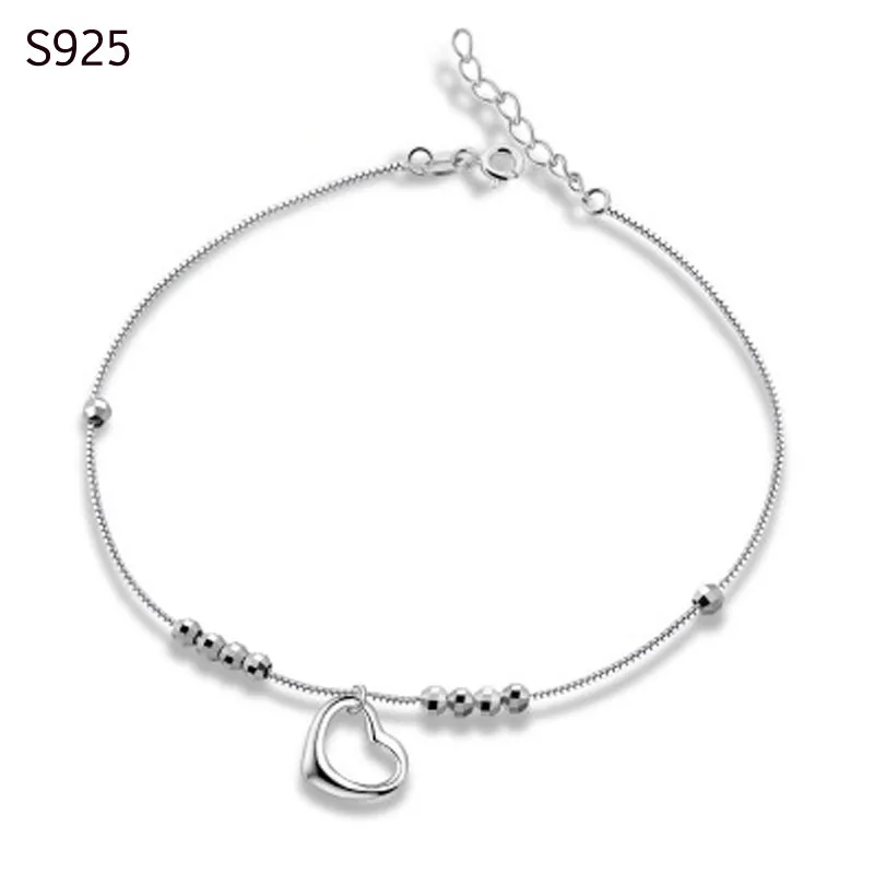 100% Genuine Real Pure Solid 925 Sterling Silver Anklet for Women Beach Jewelry Heart Beads Female Foot Chain Anklet Band Gift
100% Genuine Real Pure Solid 925 Sterling Silver Anklet for Women Beach Jewelry Heart Beads Female Foot Chain Anklet Band Gift