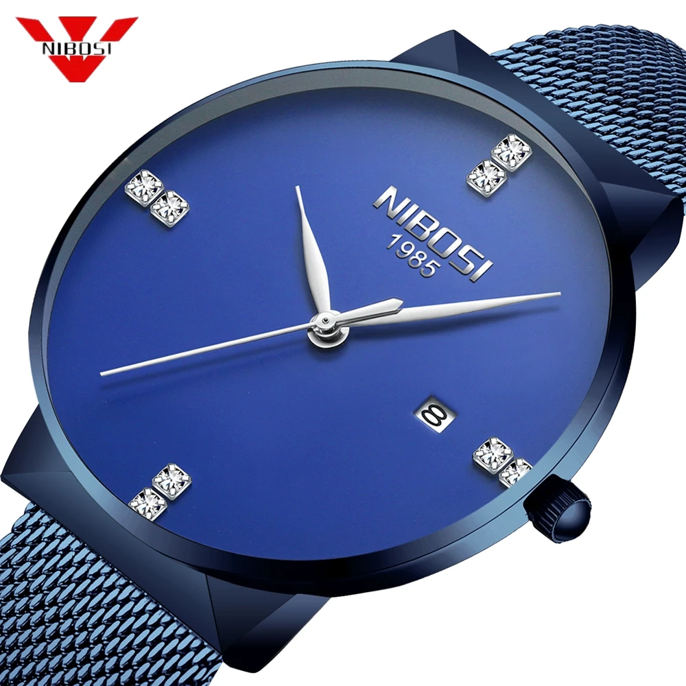 NIBOSI Mens Watches Top Brand Luxury Blue Quartz Watch Men Diamonds Slim Mesh Steel Waterproof Sport Watch Relogio Masculino
NIBOSI Mens Watches Top Brand Luxury Blue Quartz Watch Men Diamonds Slim Mesh Steel Waterproof Sport Watch Relogio Masculino