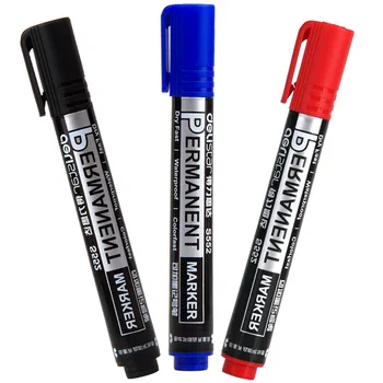 10pcs/box Oil Based Permanent Marker Black Blue Red Dry Fast Marker 1.5mm Marker Pen Refillable Marker Office Stationery
10pcs/box Oil Based Permanent Marker Black Blue Red Dry Fast Marker 1.5mm Marker Pen Refillable Marker Office Stationery
