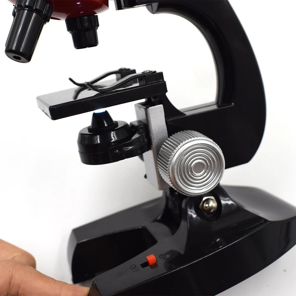 Kit de Microscope LED de laboratoire 100X-400X-1200X maison école Science jouet éducatif cadeau Microscope biologique raffiné pour enfants enfant Kit de Microscope LED de laboratoire 100X-400X-1200X maison école Science jouet éducatif cadeau Microscope biologique raffiné pour enfants enfant