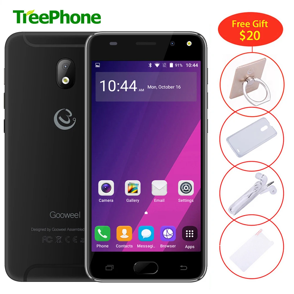 Новый Gooweel S7 мобильный телефон 3G MTK6580 четырехъядерный 5 0 дюймов ips Экран смартфон
