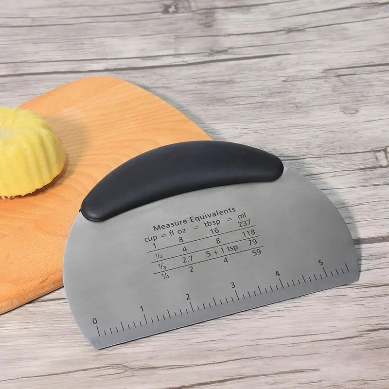 Stainless Steel Dough Scraper,Good Grips Multipurpose Scraper with Measuring Scale and Conversion
Stainless Steel Dough Scraper,Good Grips Multipurpose Scraper with Measuring Scale and Conversion