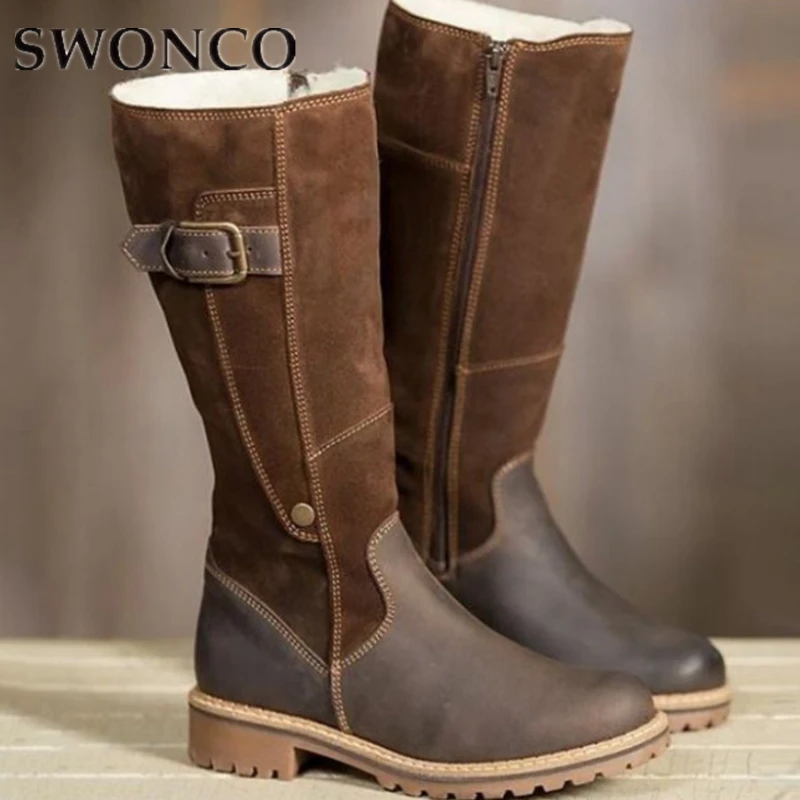 SWONCO/женские ботинки зимние женские с плюшевой подкладкой и очень толстым хлопком