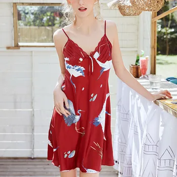 Sexy Lingerie Nightgown Women Printed Satin Spaghetti Strap Long Nighties Faux Silk Nightdress Casual Daily Home Wear
Sexy Lingerie Nightgown Women Printed Satin Spaghetti Strap Long Nighties Faux Silk Nightdress Casual Daily Home Wear