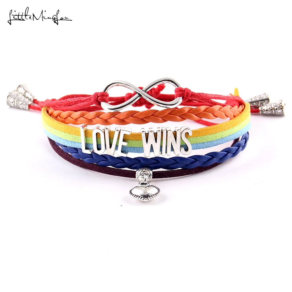 Little MingLou Love Wins LGBT equality pride bracelet heart charm adjustable Strap tassel bracelets & bangles for women jewelry
Little MingLou Love Wins LGBT equality pride bracelet heart charm adjustable Strap tassel bracelets & bangles for women jewelry