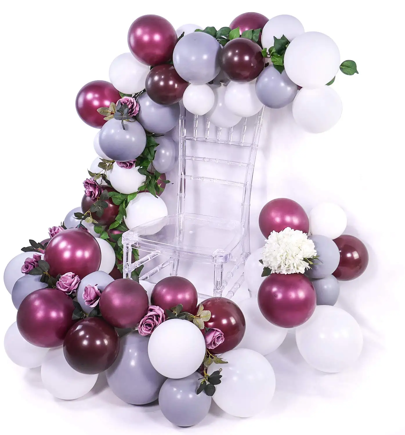 METABLE 100 pcs Burgundy Wine Red Gray White Balloons for Burgundy Baby Shower Decorations, Gray Wedding Decorations
METABLE 100 pcs Burgundy Wine Red Gray White Balloons for Burgundy Baby Shower Decorations, Gray Wedding Decorations