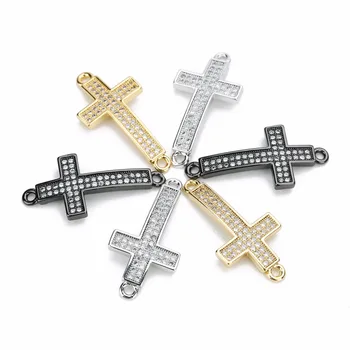 LOULEUR Gold/Gun Black/Silver Color Copper Zircon Cross Charms Connectors for Bracelet Necklace Handmade DIY Jewelry Making
LOULEUR Gold/Gun Black/Silver Color Copper Zircon Cross Charms Connectors for Bracelet Necklace Handmade DIY Jewelry Making