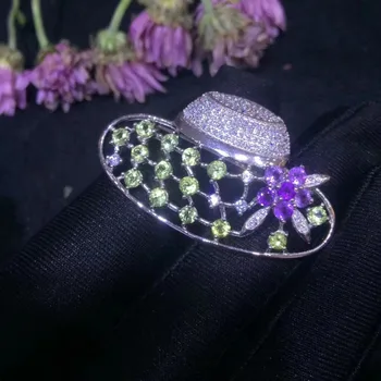 Lady Hat Style Natural And Real Peridot brooch Free shipping Natural real Peridot 925 sterling silver brooch
Lady Hat Style Natural And Real Peridot brooch Free shipping Natural real Peridot 925 sterling silver brooch