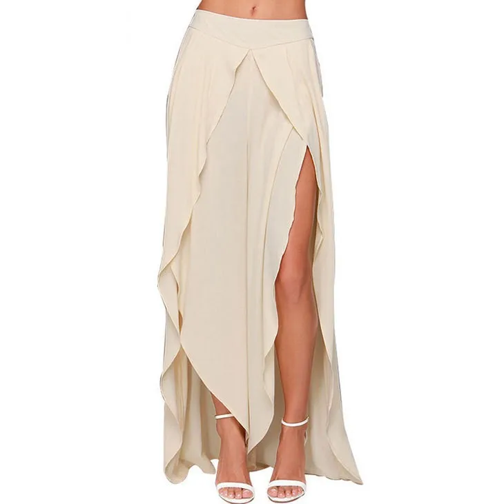 Фото Womens Summer Style Plus Size XXS-8XL Sexy High Slit Long Skirt Irregular asymmetrical Split Maxi Chiffon Skirts Saias Longue | Женская