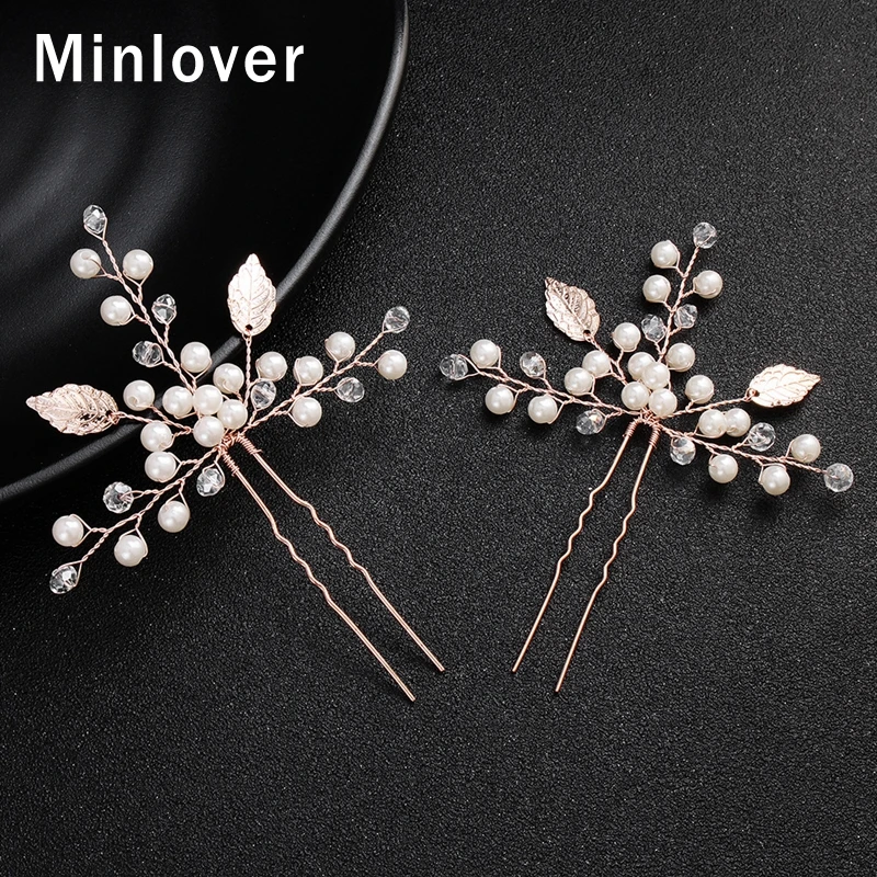 Minlover 2pcs/lot Leaf Shape Hairpin with Pearls Handmade Bride Hair Pin Clip for Women Elegant Wedding Hair Accessories MTS078
Minlover 2pcs/lot Leaf Shape Hairpin with Pearls Handmade Bride Hair Pin Clip for Women Elegant Wedding Hair Accessories MTS078
