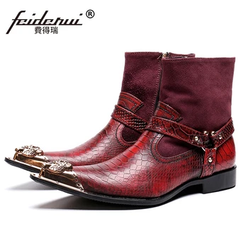 Alligator Man Metal Pointed Toe Cow Suede High-Top Shoes Genuine Leather Punk Rocker Men's Handmade Riding Ankle Boots SL409
Alligator Man Metal Pointed Toe Cow Suede High-Top Shoes Genuine Leather Punk Rocker Men's Handmade Riding Ankle Boots SL409