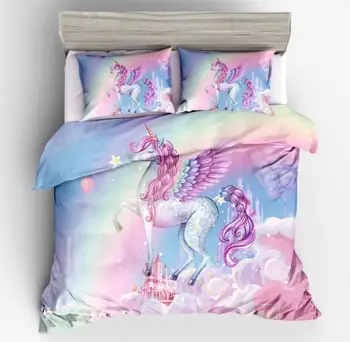 Cartoon Unicorn Printed Bedding Set Quilt Cover Duvet Cover Sets Bed Linen for Girls
Cartoon Unicorn Printed Bedding Set Quilt Cover Duvet Cover Sets Bed Linen for Girls