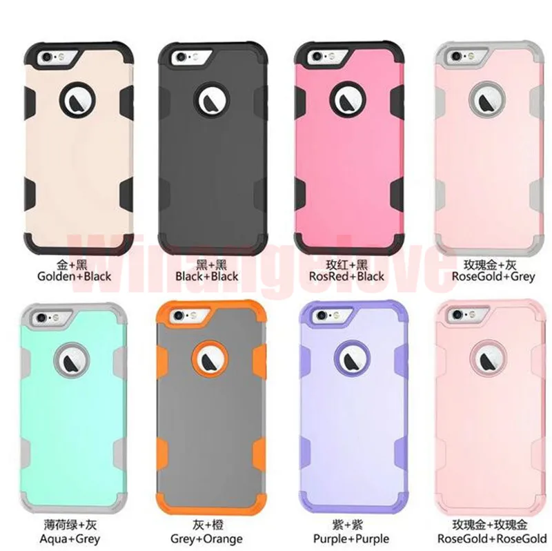 

100pcs Luxury Shockproof Cover Hybrid TPU+ Rubber Hard Rugged Armor Phone Case For iPhone XR 6 6S 7 8 Plus X