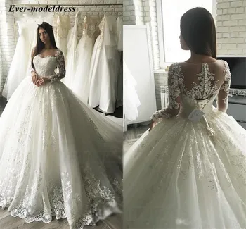 robe de mariage Lace Tulle Ball Gowns Wedding Dresses 2019 Long Sleeves Appliques See Through Bridal Gowns vestido de noiva
robe de mariage Lace Tulle Ball Gowns Wedding Dresses 2019 Long Sleeves Appliques See Through Bridal Gowns vestido de noiva