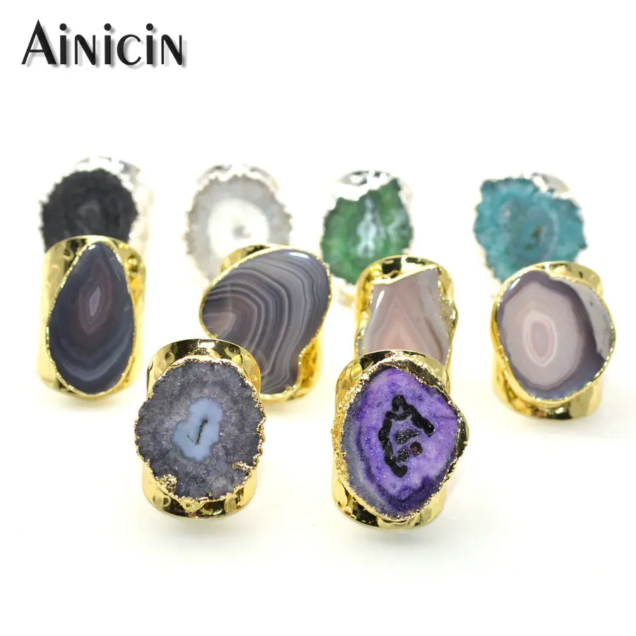 New Natural Druzy Flower Crystal Adjustable Ring For Fashion Women Drusy Party Jewelry Blue Green White Gray Rings
New Natural Druzy Flower Crystal Adjustable Ring For Fashion Women Drusy Party Jewelry Blue Green White Gray Rings