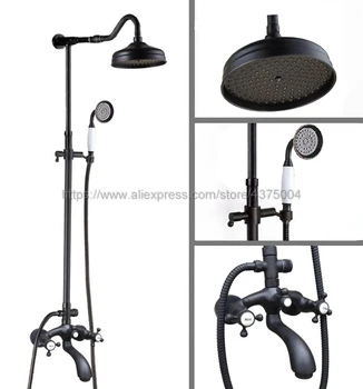 Oil Rubbed Bronze Shower Faucet Wall Mount Dual Cross Handles 8" Rain Shower Mixers with Handshower Swive Tub Mixer Tap Nhg614
Oil Rubbed Bronze Shower Faucet Wall Mount Dual Cross Handles 8" Rain Shower Mixers with Handshower Swive Tub Mixer Tap Nhg614