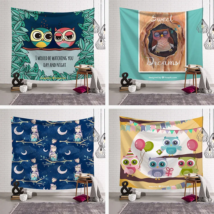 Cartoon owl wall tapestry multi-function printed tablecloth sheets beach towel children home decoration
Cartoon owl wall tapestry multi-function printed tablecloth sheets beach towel children home decoration