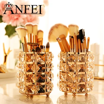 ANFEI New Fashion Gold Crystal Makeup Brush Storage Bucket Cosmetic Storage Box Recommended Atmospheric Beauty B2221
ANFEI New Fashion Gold Crystal Makeup Brush Storage Bucket Cosmetic Storage Box Recommended Atmospheric Beauty B2221