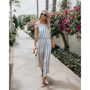 Summer New Jumpsuit Elegant Party Rompers Womens Jumpsuits Striped Wide Leg Pants Long Loose Trousers
Summer New Jumpsuit Elegant Party Rompers Womens Jumpsuits Striped Wide Leg Pants Long Loose Trousers