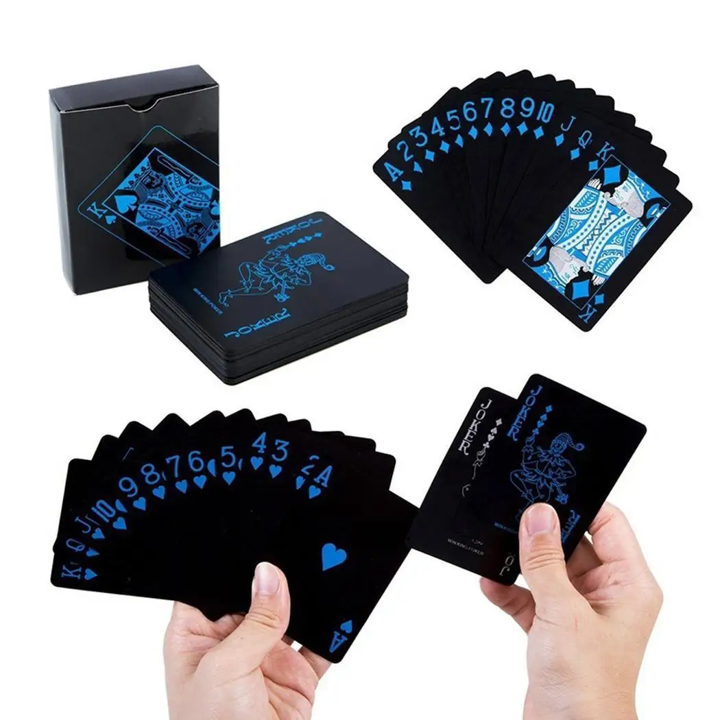 Cool Black Waterproof Plastic PVC Playing Cards 1 Set pure color poker card Close-up Magic Cards Game Poker Card Board Games New
Cool Black Waterproof Plastic PVC Playing Cards 1 Set pure color poker card Close-up Magic Cards Game Poker Card Board Games New