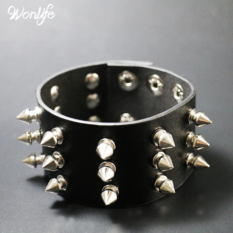 Wonlife Punk Gothic Rock Three Row Metal Cone Stud Spike Rivet Leather Wristband Wide Cuff Bracelet Punk Leather Cuff Bagle Cool
Wonlife Punk Gothic Rock Three Row Metal Cone Stud Spike Rivet Leather Wristband Wide Cuff Bracelet Punk Leather Cuff Bagle Cool