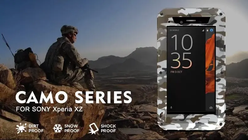 LOVE MEI Camouflage Metal Case For Sony Xperia XZ Life Waterproof Shockproof Aluminum Cover For Sony Xperia XZ Protect Shell
LOVE MEI Camouflage Metal Case For Sony Xperia XZ Life Waterproof Shockproof Aluminum Cover For Sony Xperia XZ Protect Shell