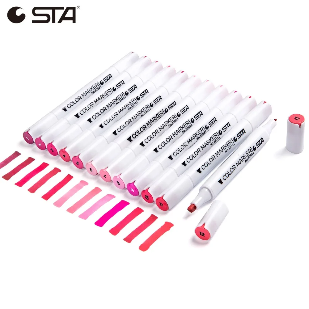 STA 1Pcs Art Marker Dual Head Alcohol Sketch Markers for Hand-Painting Drawing Manga Design Art Supplies No.1-F02
STA 1Pcs Art Marker Dual Head Alcohol Sketch Markers for Hand-Painting Drawing Manga Design Art Supplies No.1-F02
