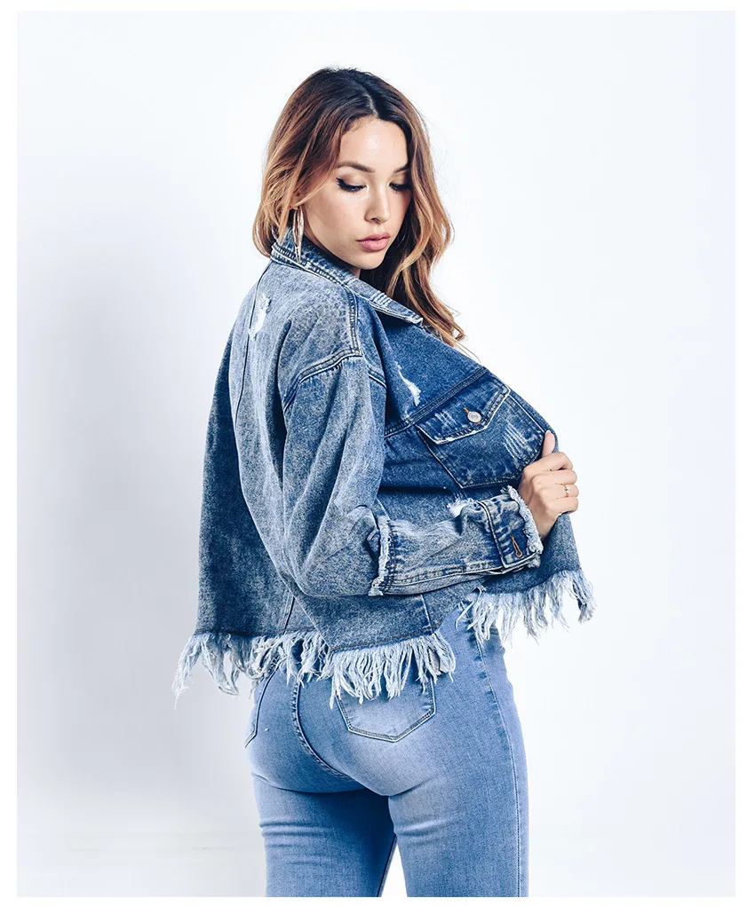 CBUCYI Denim women 2018 new European and American women's loose BF romantic su jacket jacket thin denim jacket (12)