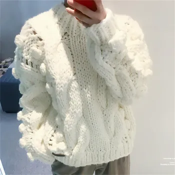 2019 autumn and winter new fashion casual handmade woven ball round neck pullover sweater women
2019 autumn and winter new fashion casual handmade woven ball round neck pullover sweater women