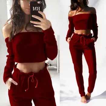 Women Crop Top Blouse Pants Two-piece Playsuit Bodysuit Jumpsuit Romper Set Ladies Womens Off Shoulder Jumpsuits
Women Crop Top Blouse Pants Two-piece Playsuit Bodysuit Jumpsuit Romper Set Ladies Womens Off Shoulder Jumpsuits