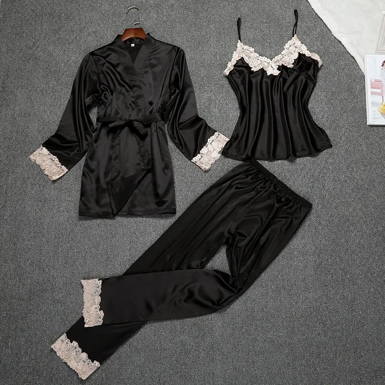 NEW Womens Strap Top Pants Suit Night Robe Sleepwear Pajamas Kimono Bath Gown Casual 3pcs Sleep Set Autumn Nightwear Sets M L XL
NEW Womens Strap Top Pants Suit Night Robe Sleepwear Pajamas Kimono Bath Gown Casual 3pcs Sleep Set Autumn Nightwear Sets M L XL