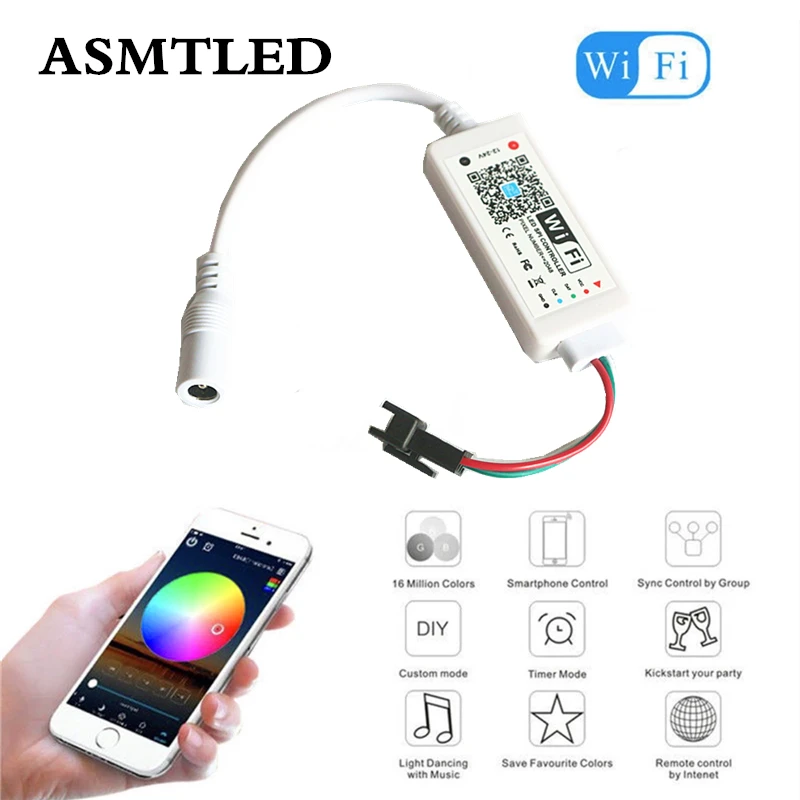 WS2811 SK6812 WS2812B Пиксельная светодиодная полоса WiFi контроллер IOS Android приложение Amazon