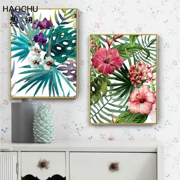 HAOCHU Watercolor Plant Flamingo Art Poster Print Picture Tropical Forest Flower Leaves Wall Decor Canvas Painting Home Decor
HAOCHU Watercolor Plant Flamingo Art Poster Print Picture Tropical Forest Flower Leaves Wall Decor Canvas Painting Home Decor