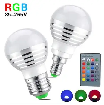 Color Changing Spotlight LED RGB Bulb with Memory E14 E27 LED Lamp Remote Light 24 Key Controller For Home Decoration
Color Changing Spotlight LED RGB Bulb with Memory E14 E27 LED Lamp Remote Light 24 Key Controller For Home Decoration