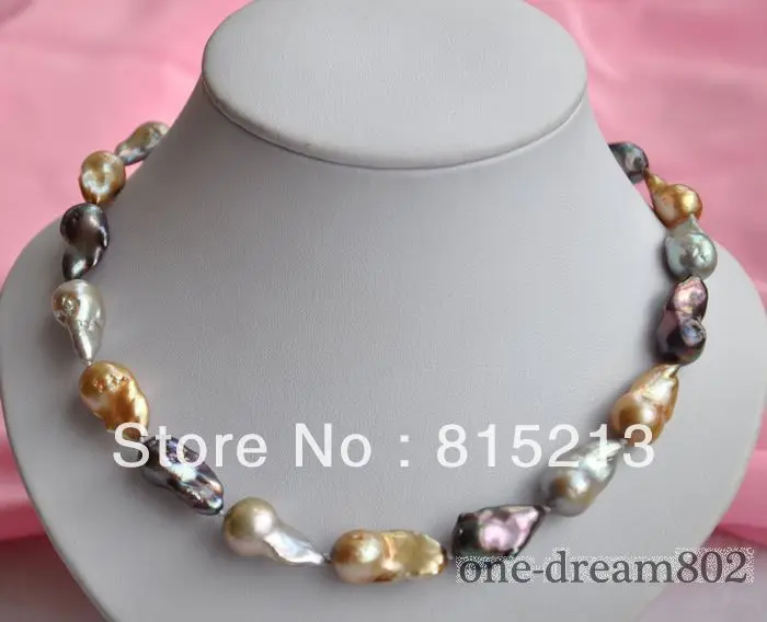 N956 3pcs 17"22mm baroque black gray champagne reborn keshi pearl necklace % Discount AAA
N956 3pcs 17"22mm baroque black gray champagne reborn keshi pearl necklace % Discount AAA
