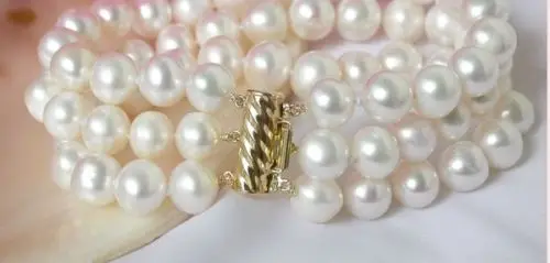 Free Shipping >>>>> 3 row natural 9-10mm Australian south sea white pearl bracelet 14k/20
Free Shipping >>>>> 3 row natural 9-10mm Australian south sea white pearl bracelet 14k/20