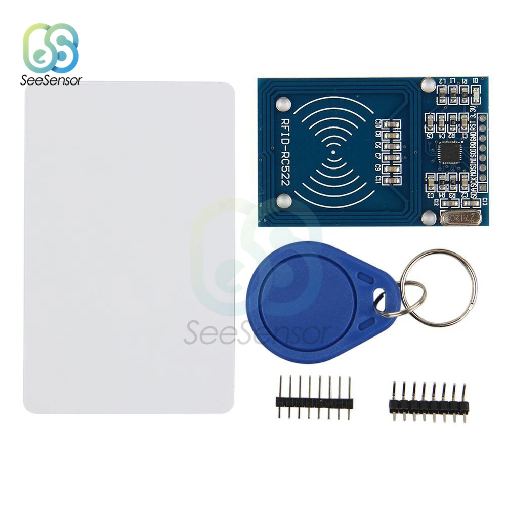 RFID Module MFRC-522 RC-522 RC522 Kits S50 13.56 Mhz 6cm SPI Write & Read Writer Reader IC Card for arduino
RFID Module MFRC-522 RC-522 RC522 Kits S50 13.56 Mhz 6cm SPI Write & Read Writer Reader IC Card for arduino