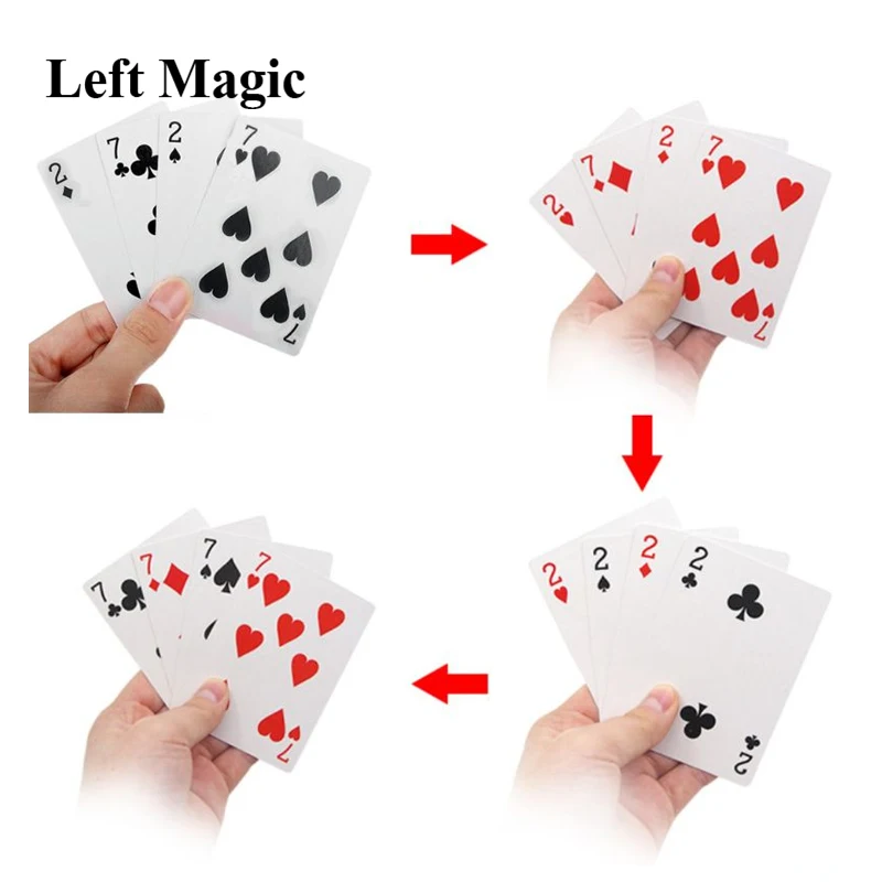 4 Cards 7 To 2 Transformer Magic Tricks Magic Props Close Up Street Magic Trick Playing Cards Accessories Comedy
4 Cards 7 To 2 Transformer Magic Tricks Magic Props Close Up Street Magic Trick Playing Cards Accessories Comedy