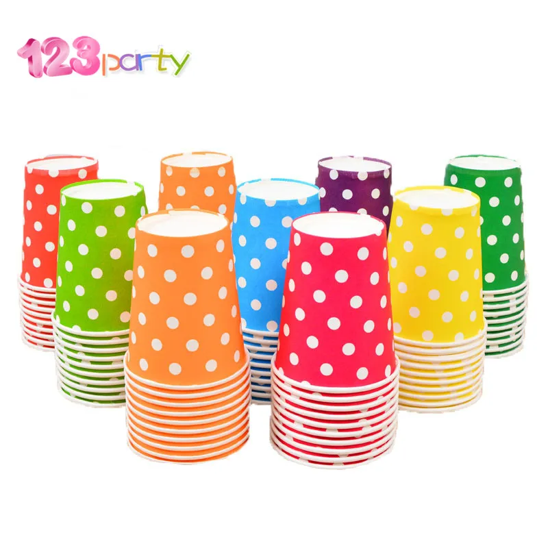 123 10pcs/set Multicolor Round Dots Paper Cup Disposable Tableware For Kids Birthday Party Wedding Food Grade Party Supplies
123 10pcs/set Multicolor Round Dots Paper Cup Disposable Tableware For Kids Birthday Party Wedding Food Grade Party Supplies