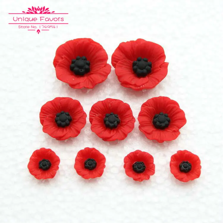 50pcs Chic Resin Poppy Flower Cabochon Flat Back Artificial Red Flower Beads Miniature Poppy Flower Jewelry Accessory Home Decor
50pcs Chic Resin Poppy Flower Cabochon Flat Back Artificial Red Flower Beads Miniature Poppy Flower Jewelry Accessory Home Decor