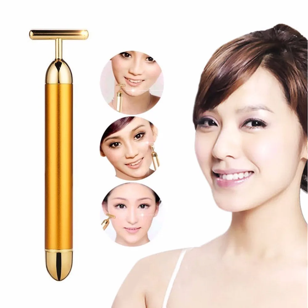 Beauty Bar 24k Golden Pulse Facial Massager, T-Shape Electric Sign Gold Face Massage Tools Anti-Wrinkles Skin Tightening
Beauty Bar 24k Golden Pulse Facial Massager, T-Shape Electric Sign Gold Face Massage Tools Anti-Wrinkles Skin Tightening