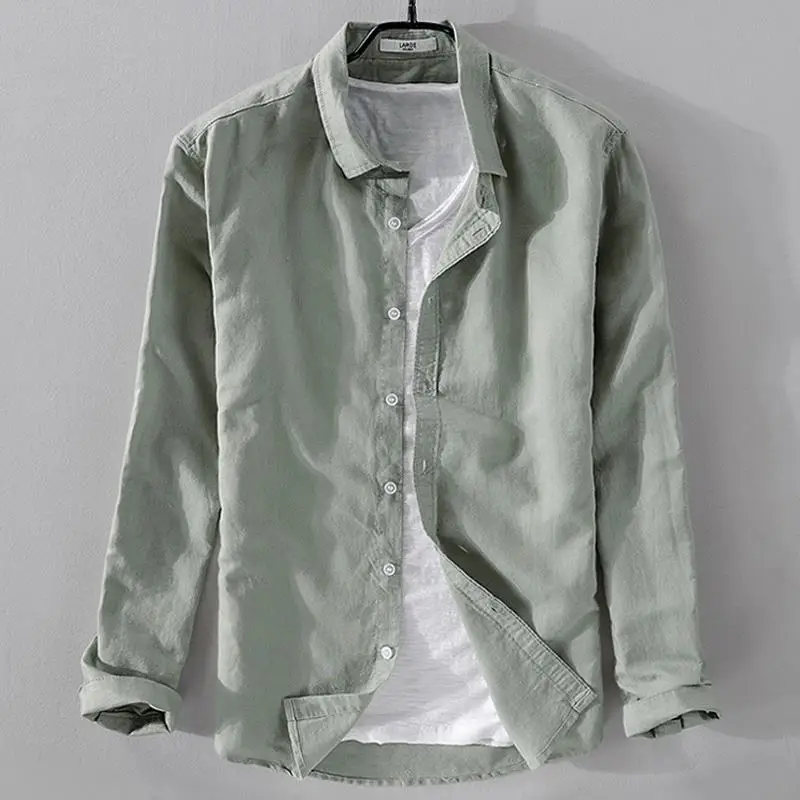 New Fashion 2019 Mens long sleeve Comfortable linen shirts casual solid color mens shirts cotton mens slim shirts tops M-4XL
New Fashion 2019 Mens long sleeve Comfortable linen shirts casual solid color mens shirts cotton mens slim shirts tops M-4XL