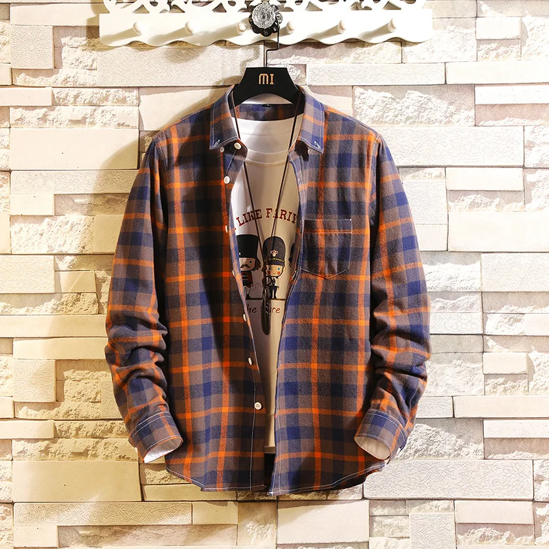 Checker shirt men's long sleeve shirt Korean version of self-cultivation trend leisure simple Baitao new spring shirt 2019
Checker shirt men's long sleeve shirt Korean version of self-cultivation trend leisure simple Baitao new spring shirt 2019