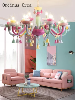 American creative color candle crystal chandelier Girl Bedroom Princess room lamp children room lamp modern LED Chandelier
American creative color candle crystal chandelier Girl Bedroom Princess room lamp children room lamp modern LED Chandelier