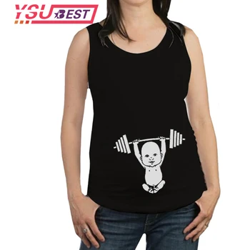 2020 Summer Womens Sleeveless Soft Cotton Cute Baby Lifting dumbbell Pregnancy Maternity Clothes Funny Pregnant T Shirt Tee Tops
2020 Summer Womens Sleeveless Soft Cotton Cute Baby Lifting dumbbell Pregnancy Maternity Clothes Funny Pregnant T Shirt Tee Tops