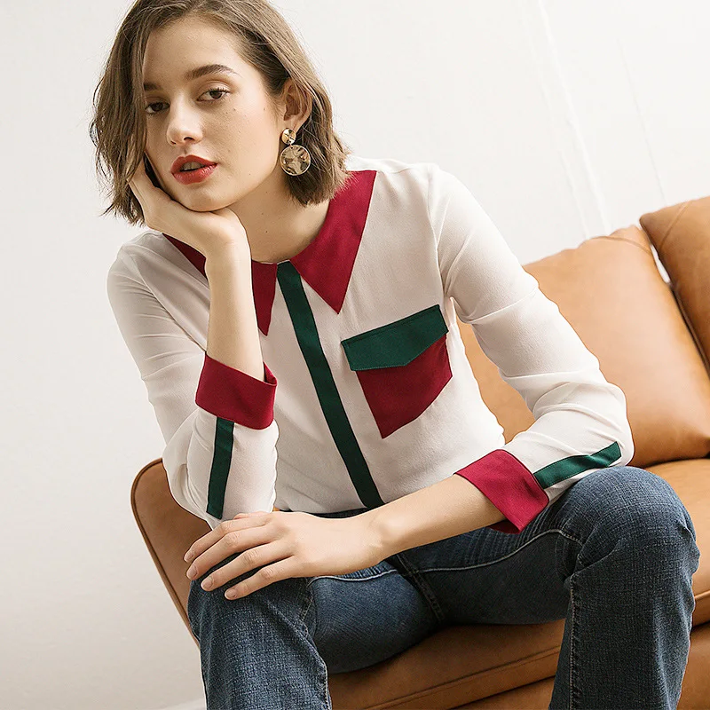 Women Silk Blouse long sleeved 100% REAL SILK CREPE Blouses Solid Basic Button OFFICE Lady SHIRT 2019 WHITE Blusas
Women Silk Blouse long sleeved 100% REAL SILK CREPE Blouses Solid Basic Button OFFICE Lady SHIRT 2019 WHITE Blusas