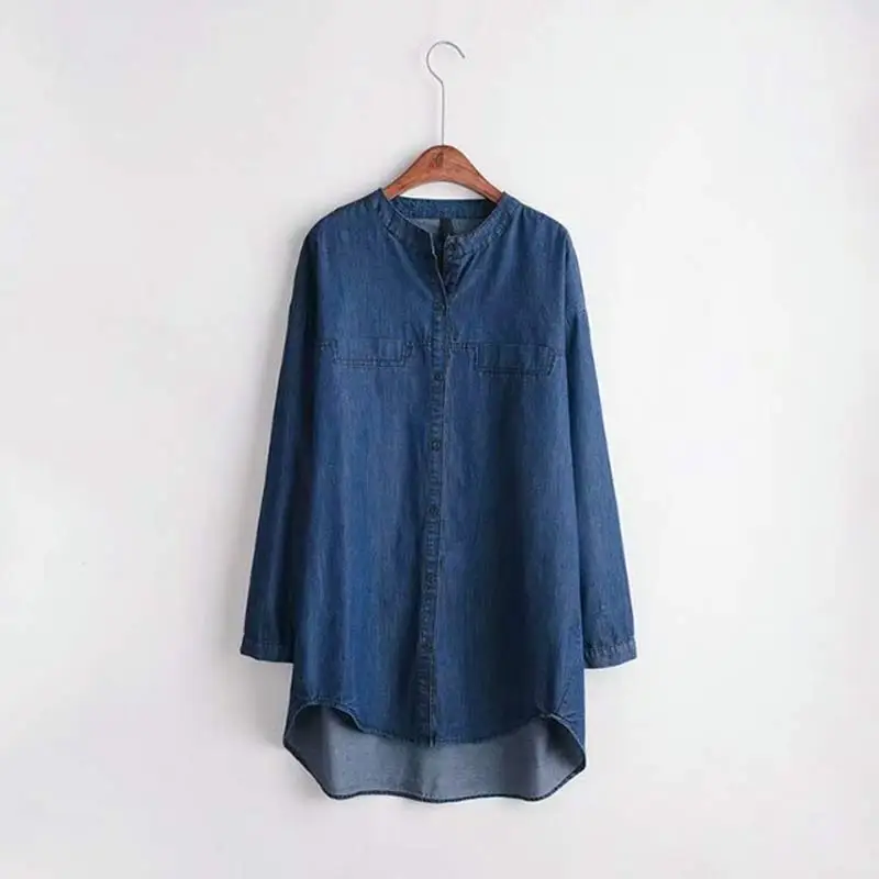 S68 Autumn Casual Tencel denim shirt 5XL Plus Size Women's Clothing Fashion long sleeve preppy style O-neck Loose Blouses 015
S68 Autumn Casual Tencel denim shirt 5XL Plus Size Women's Clothing Fashion long sleeve preppy style O-neck Loose Blouses 015